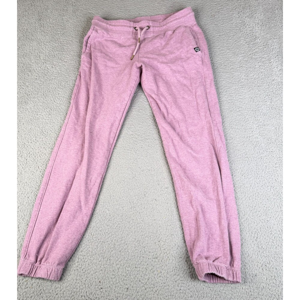 AMERICAN GIANT Sweatpants Womens L Pink Heathered Jogger Fleece Pull On Tapered